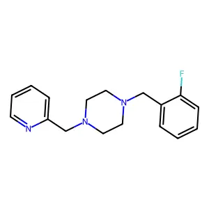 1-[(2-fluorophenyl)methyl]-4-(pyridin-2-ylmethyl)piperazine structure