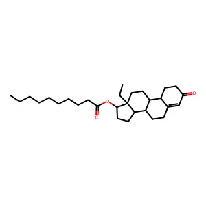 (13-ethyl-3-oxo-2,6,7,8,9,10,11,12,14,15,16,17-dodecahydro-1H-cyclopenta[a]phenanthren-17-yl) decanoate structure