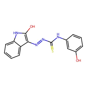 1-[(2-hydroxy-1H-indol-3-yl)imino]-3-(3-hydroxyphenyl)thiourea structure