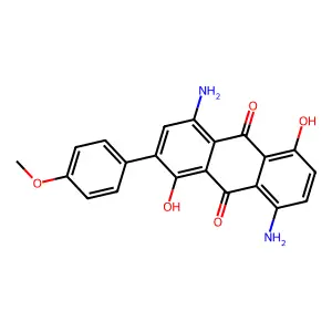 4,8-diamino-1,5-dihydroxy-2-(4-methoxyphenyl)anthracene-9,10-dione structure