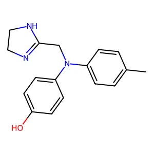 4-[N-(4,5-dihydro-1H-imidazol-2-ylmethyl)-4-methylanilino]phenol structure