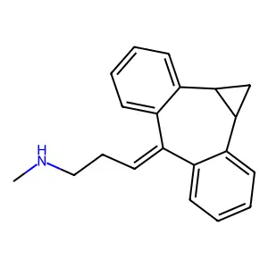 N-methyl-3-(11-tetracyclo[10.4.0.02,4.05,10]hexadeca-1(16),5,7,9,12,14-hexaenylidene)propan-1-amine structure