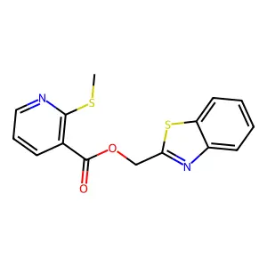 1,3-benzothiazol-2-ylmethyl 2-methylsulfanylpyridine-3-carboxylate structure