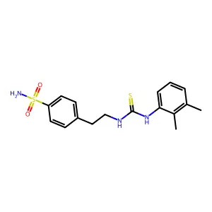 1-(2,3-dimethylphenyl)-3-[2-(4-sulfamoylphenyl)ethyl]thiourea structure
