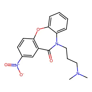 10-(3-(dimethylamino)propyl)-2-nitrodibenz(b,f)(1,4)-oxazepin-11(10H)-one structure