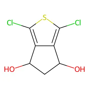 1,3-dichloro-5,6-dihydro-4H-cyclopenta[c]thiophene-4,6-diol structure