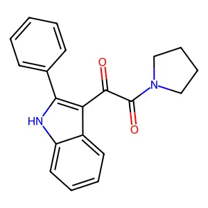 1-(2-phenyl-1H-indol-3-yl)-2-pyrrolidin-1-ylethane-1,2-dione structure