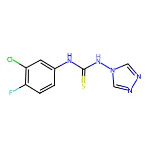 1-(3-chloro-4-fluorophenyl)-3-(1,2,4-triazol-4-yl)thiourea structure