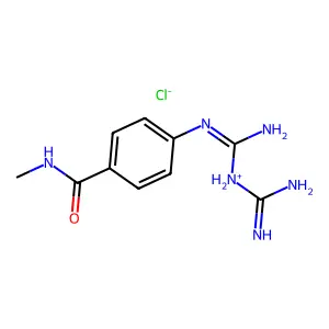 BENZAMIDE, p-(3-AMIDINOGUANIDINO)-N-METHYL-, MONOHYDROCHLORIDE structure