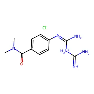 BENZAMIDE, p-(3-AMIDINOGUANIDINO)-N,N-DIMETHYL-, MONOHYDROCHLORIDE structure