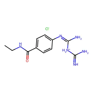 BENZAMIDE, p-(3-AMIDINOGUANIDINO)-N-ETHYL-, MONOHYDROCHLORIDE structure