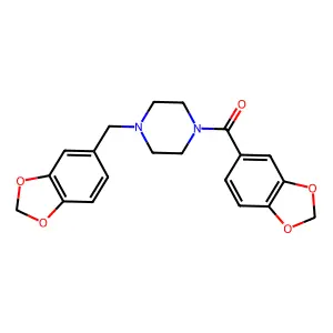 1,3-benzodioxol-5-yl-[4-(1,3-benzodioxol-5-ylmethyl)piperazin-1-yl]methanone structure