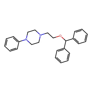 1-(2-benzhydryloxyethyl)-4-phenylpiperazine structure