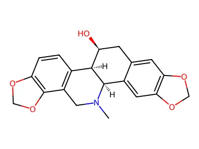13-methyl-6,7,13,14,12b,5b-hexahydro-2H,10H-1,3-dioxolano[4'',5''-8',7']phenan thridino[4',3'-2,1]benzo[4,5-d]1,3-dioxolen-6-ol structure
