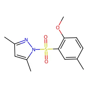 1-((2-methoxy-5-methylphenyl)sulfonyl)-3,5-dimethyl-1H-pyrazole structure