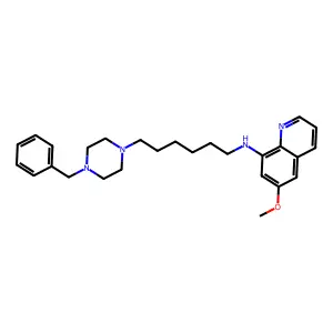 N-[6-(4-benzylpiperazin-1-yl)hexyl]-6-methoxyquinolin-8-amine structure