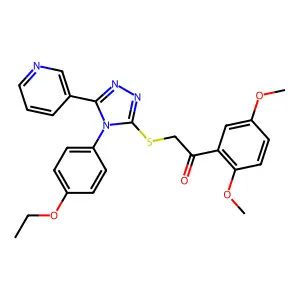 1-(2,5-dimethoxyphenyl)-2-[[4-(4-ethoxyphenyl)-5-pyridin-3-yl-1,2,4-triazol-3-yl]sulfanyl]ethanone structure