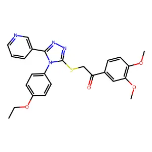 1-(3,4-dimethoxyphenyl)-2-[[4-(4-ethoxyphenyl)-5-pyridin-3-yl-1,2,4-triazol-3-yl]sulfanyl]ethanone structure