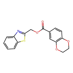 1,3-benzothiazol-2-ylmethyl 2,3-dihydro-1,4-benzodioxine-6-carboxylate structure