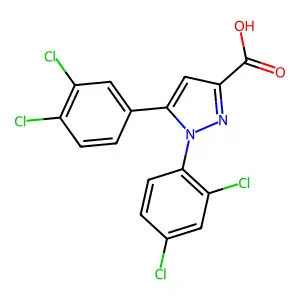 1-(2,4-dichlorophenyl)-5-(3,4-dichlorophenyl)pyrazole-3-carboxylic acid structure