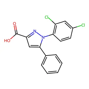 1-(2,4-dichlorophenyl)-5-phenyl-1H-pyrazole-3-carboxylic acid structure