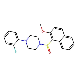 1-(2-fluorophenyl)-4-(2-methoxynaphthalen-1-yl)sulfinylpiperazine structure