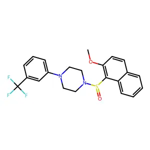 1-(2-methoxynaphthalen-1-yl)sulfinyl-4-[3-(trifluoromethyl)phenyl]piperazine structure