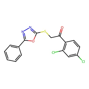 1-(2,4-dichlorophenyl)-2-[(5-phenyl-1,3,4-oxadiazol-2-yl)sulfanyl]ethanone structure
