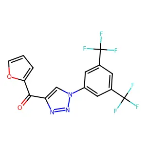 [1-[3,5-bis(trifluoromethyl)phenyl]triazol-4-yl]-(furan-2-yl)methanone structure