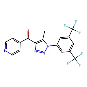 [1-[3,5-bis(trifluoromethyl)phenyl]-5-methyltriazol-4-yl]-pyridin-4-ylmethanone structure