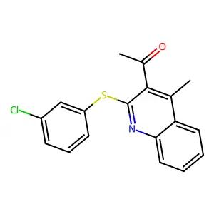 1-[2-(3-chlorophenyl)sulfanyl-4-methylquinolin-3-yl]ethanone structure