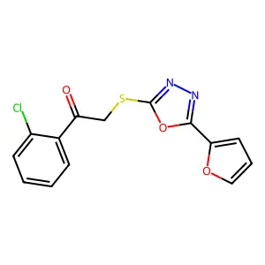 1-(2-chlorophenyl)-2-[[5-(furan-2-yl)-1,3,4-oxadiazol-2-yl]sulfanyl]ethanone structure