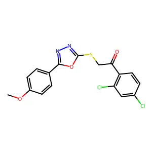 1-(2,4-dichlorophenyl)-2-[[5-(4-methoxyphenyl)-1,3,4-oxadiazol-2-yl]sulfanyl]ethanone structure