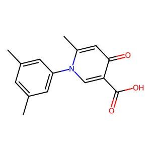 1-(3,5-dimethylphenyl)-6-methyl-4-oxopyridine-3-carboxylic acid structure