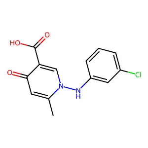 1-(3-chloroanilino)-6-methyl-4-oxopyridine-3-carboxylic acid structure