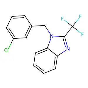 1-[(3-chlorophenyl)methyl]-2-(trifluoromethyl)benzimidazole structure