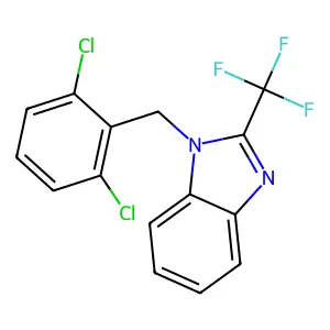 1-[(2,6-dichlorophenyl)methyl]-2-(trifluoromethyl)benzimidazole structure