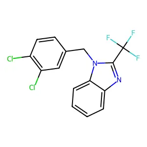1-[(3,4-dichlorophenyl)methyl]-2-(trifluoromethyl)benzimidazole structure
