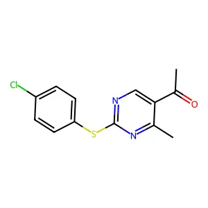 1-[2-(4-chlorophenyl)sulfanyl-4-methylpyrimidin-5-yl]ethanone structure