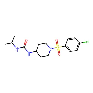 1-[1-(4-chlorophenyl)sulfonylpiperidin-4-yl]-3-propan-2-ylurea structure