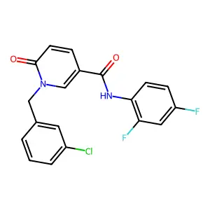 1-[(3-chlorophenyl)methyl]-N-(2,4-difluorophenyl)-6-oxopyridine-3-carboxamide structure