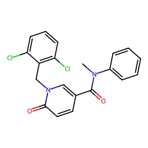 1-[(2,6-dichlorophenyl)methyl]-N-methyl-6-oxo-N-phenylpyridine-3-carboxamide structure