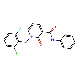 1-[(2-chloro-6-fluorophenyl)methyl]-2-oxo-N-phenylpyridine-3-carboxamide structure