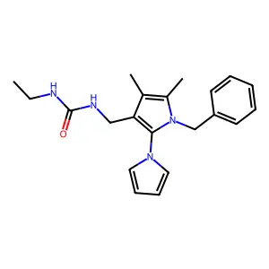 1-[(1-benzyl-4,5-dimethyl-2-pyrrol-1-ylpyrrol-3-yl)methyl]-3-ethylurea structure