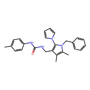 1-[(1-benzyl-4,5-dimethyl-2-pyrrol-1-ylpyrrol-3-yl)methyl]-3-(4-methylphenyl)urea structure