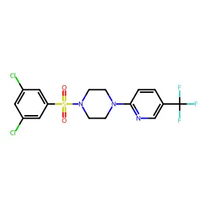 1-(3,5-dichlorophenyl)sulfonyl-4-[5-(trifluoromethyl)-2-pyridinyl]piperazine structure