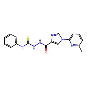 1-[[1-(6-methyl-2-pyridinyl)imidazole-4-carbonyl]amino]-3-phenylthiourea structure