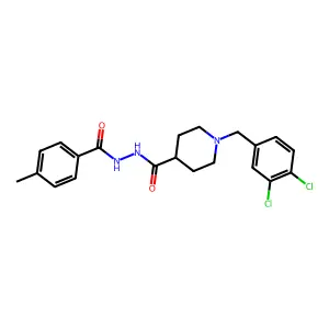 1-[(3,4-dichlorophenyl)methyl]-N'-(4-methylbenzoyl)piperidine-4-carbohydrazide structure