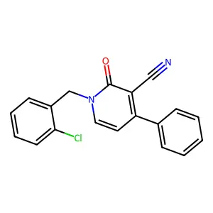 1-[(2-chlorophenyl)methyl]-2-oxo-4-phenylpyridine-3-carbonitrile structure
