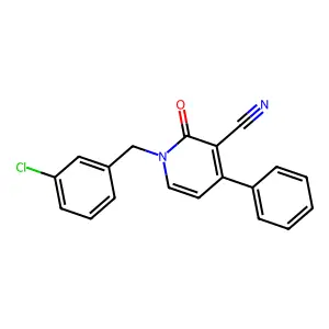 1-[(3-chlorophenyl)methyl]-2-oxo-4-phenylpyridine-3-carbonitrile structure